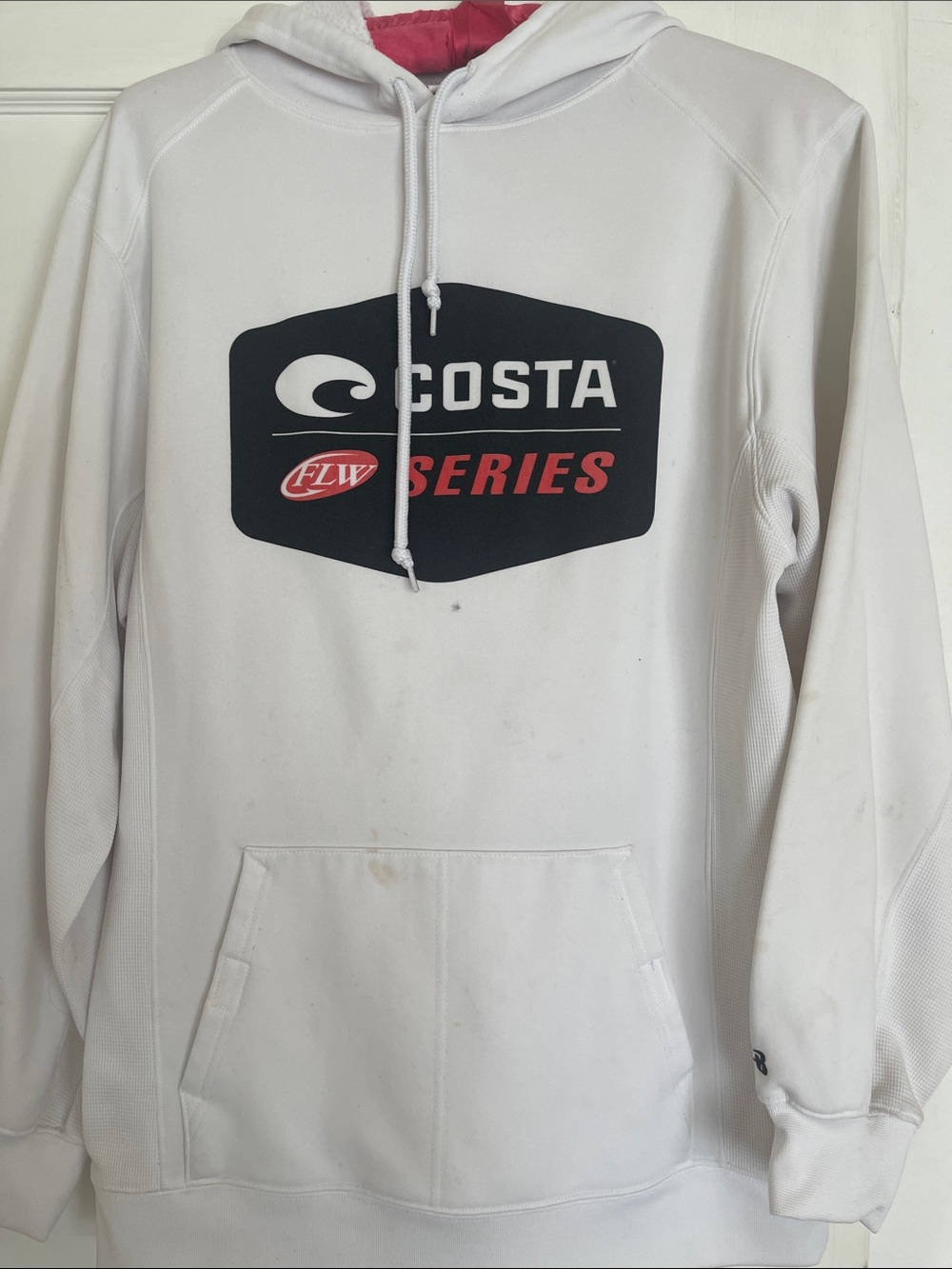 Costa White Hooded FLW Series Pullover with Black Logo